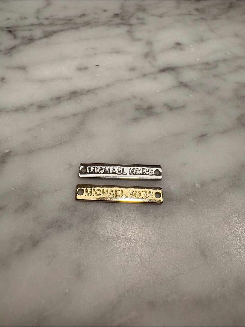 MICHAEL KORS Metallic Logo Replacement Hardware Buttons Silver Gold Tone Set